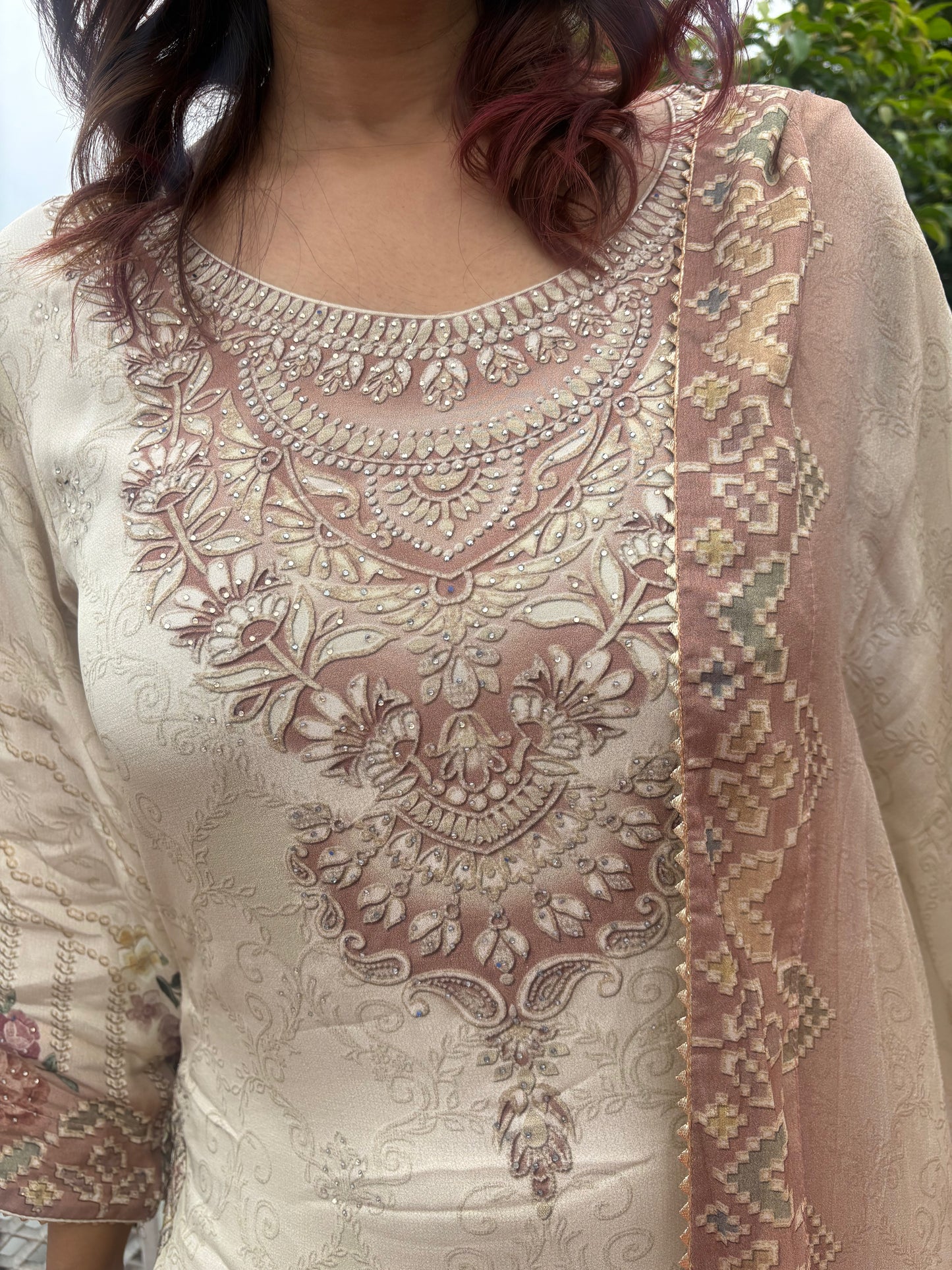 Ivory & Blush Pink Farshi Salwar Set