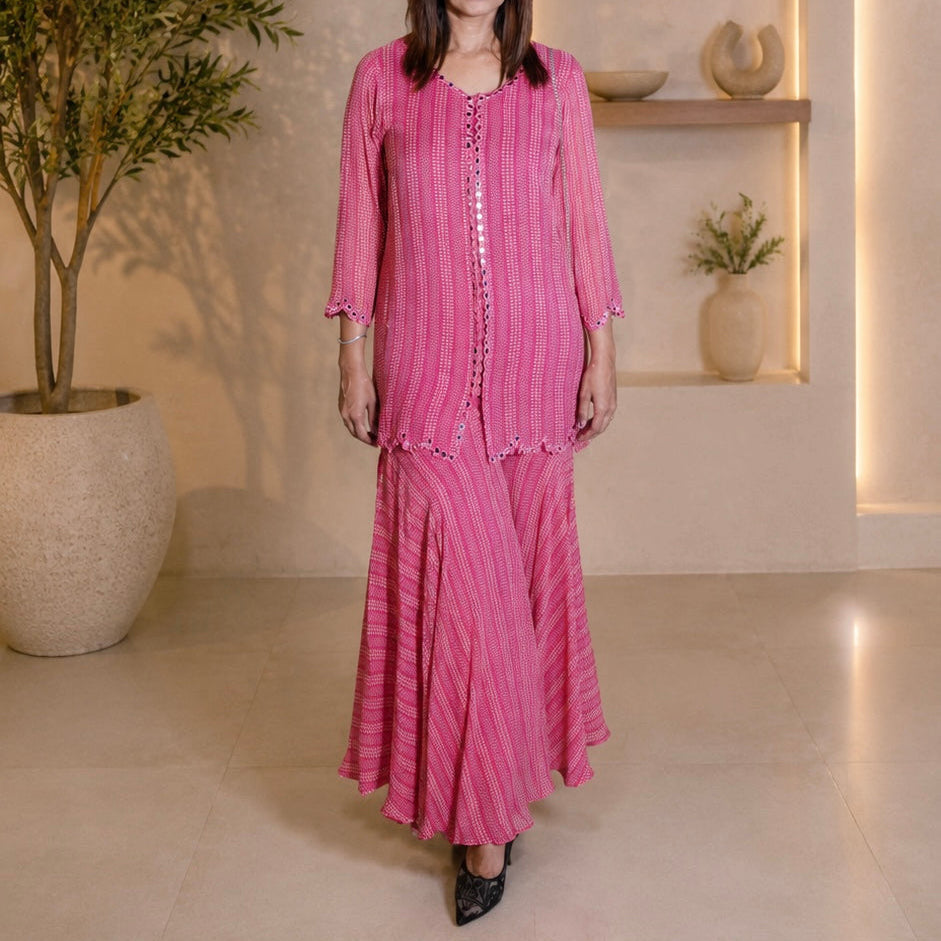 Pink Georgette Co-Ord Set