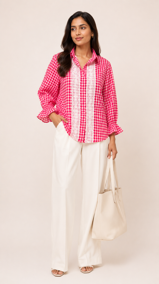 Bubblegum Pink Muslin Shirt