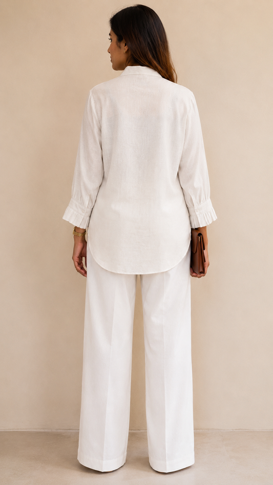 Offwhite Linen Lace Shirt