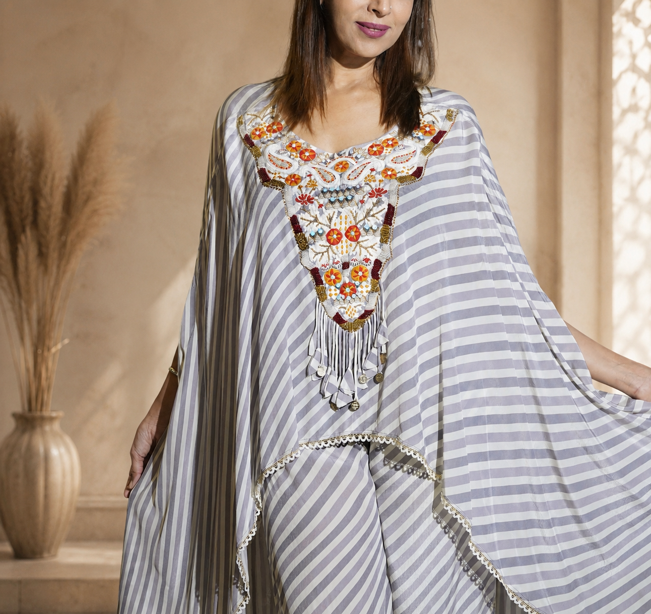 Lehariya Grey Crepe Co-Ord Set