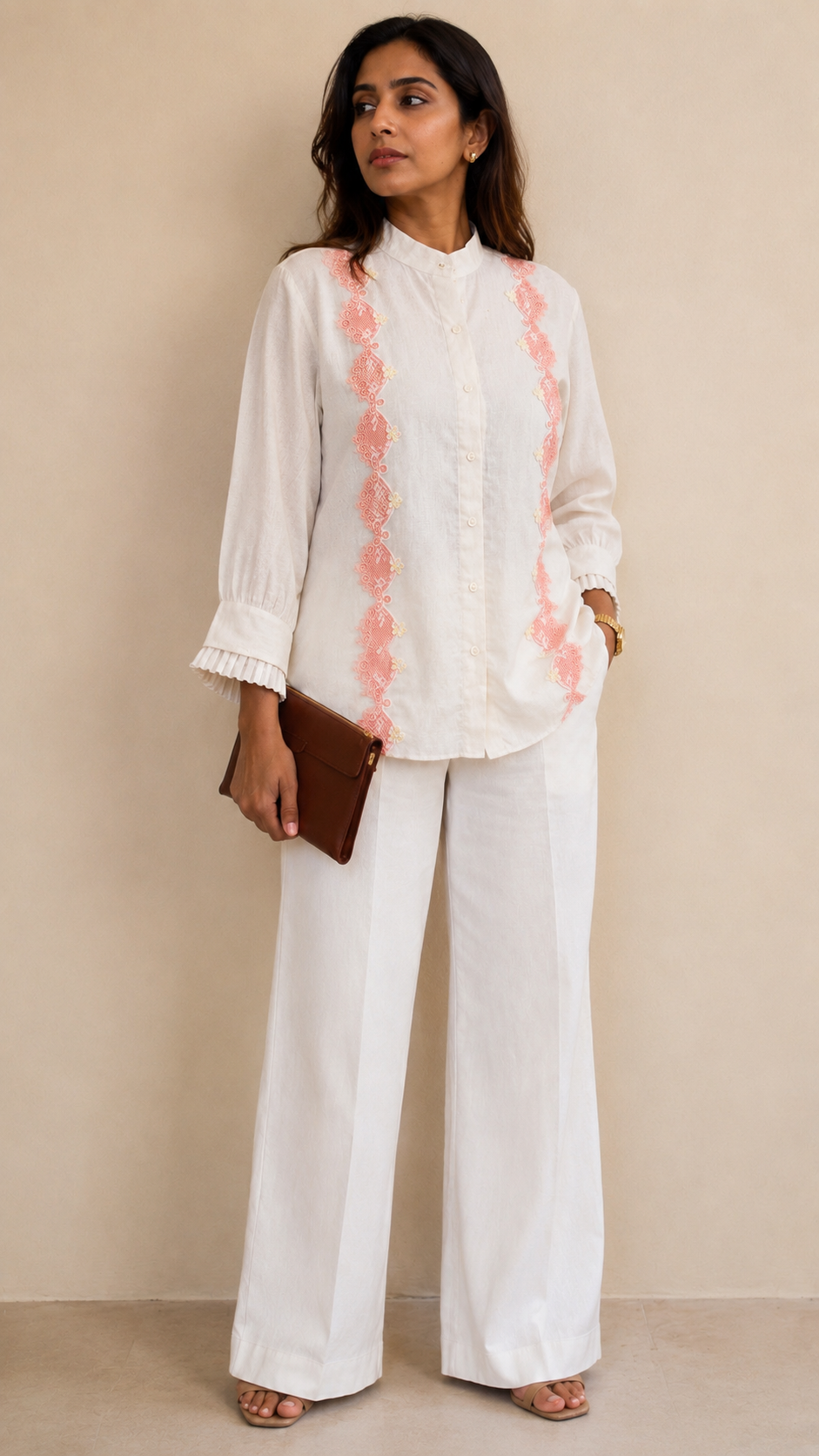 Offwhite Linen Lace Shirt