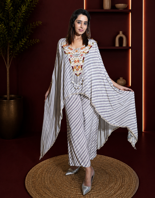 Lehariya Grey Crepe Co-Ord Set