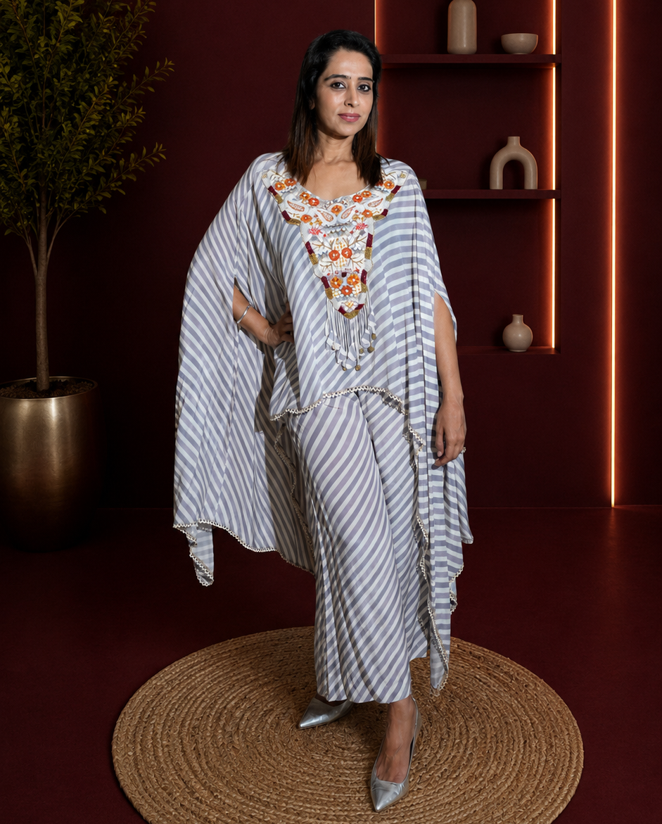 Lehariya Grey Crepe Co-Ord Set