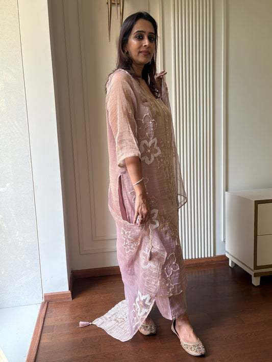 Blush Pink Tissue Salwar Suit