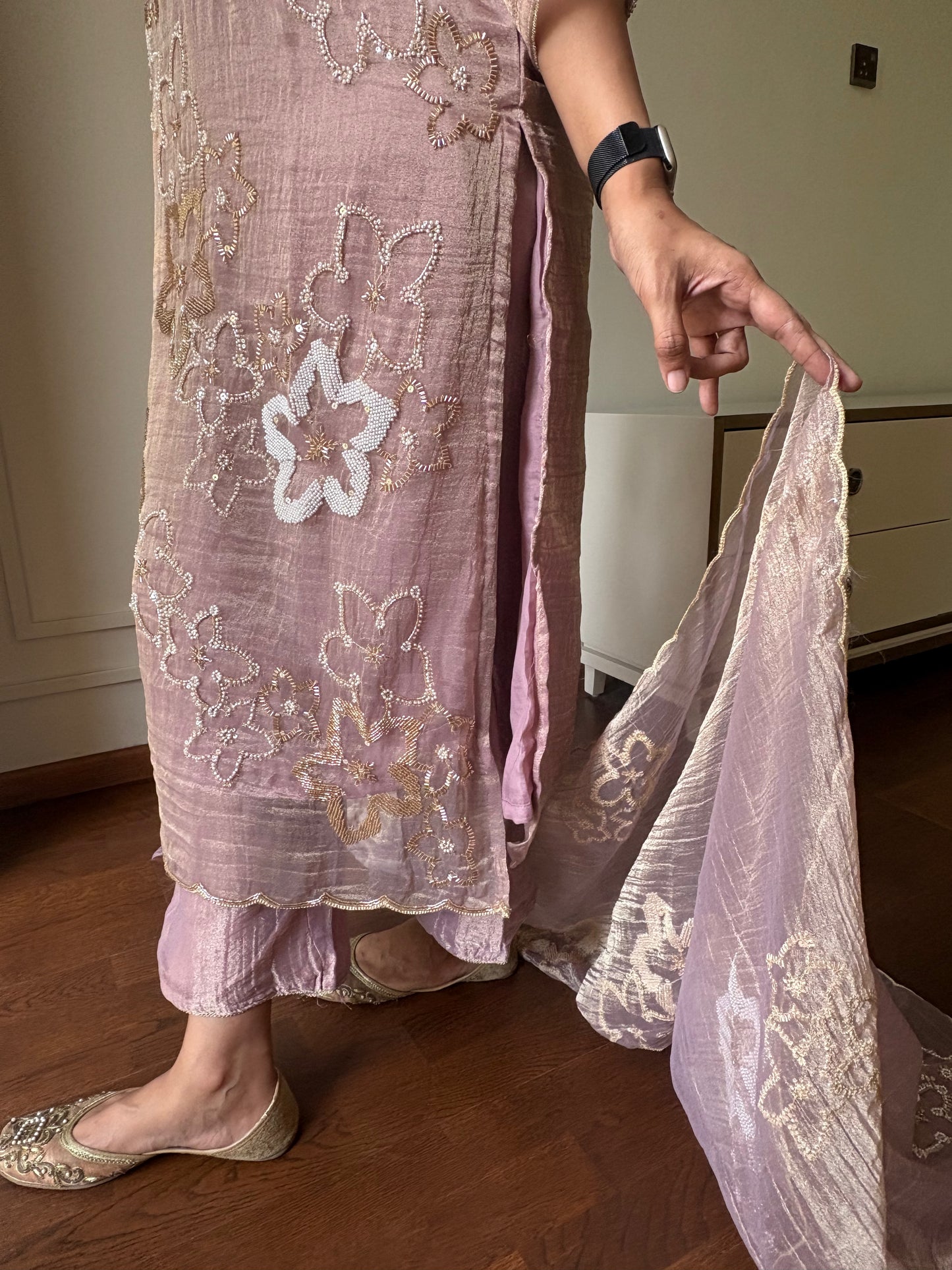 Blush Pink Tissue Salwar Suit